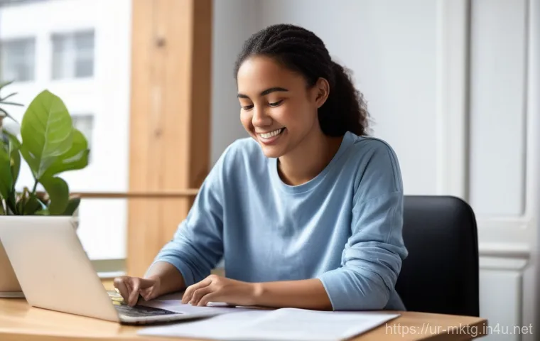마케팅관리사 필기 공부 시작 시기 - **Prompt:** A young adult, around 20-25 years old, sits comfortably at a clean, well-lit desk. They ...